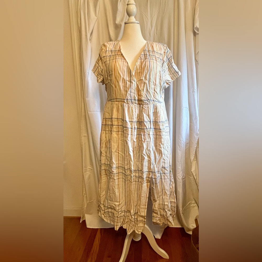 Plaid Cotton V-Neck Dress from Madewell